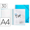 Protège-documents liderpapel polypropylène couverture rigide spirale 30 pochettes fixes a4 210x297mm coloris bleu