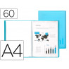 Protège-documents liderpapel polypropylène couverture flexible 60 pochettes fixes a4 210x297mm bleu translucide