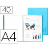 Protège-documents liderpapel polypropylène couverture flexible 40 pochettes fixes a4 210x297mm bleu translucide
