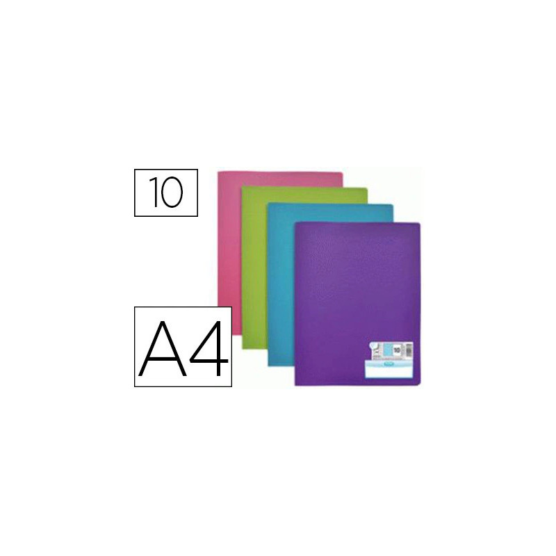 Protège-documents elba memphis pp couverture semi-rigide 10 pochettes 20 vues a4 210x297mm coloris assortis style