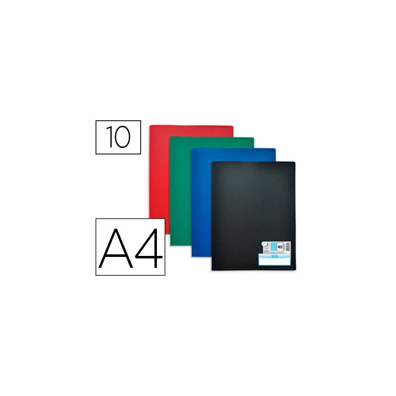 Protège-documents elba memphis pp couverture semi-rigide 10 pochettes 20 vues a4 210x297mm coloris assortis standard