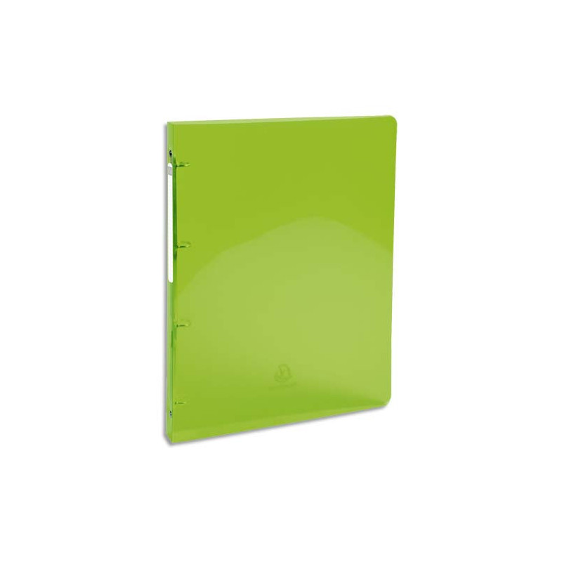 EXACOMPTA Classeur 4 anneaux dia 30mm Iderama polypro souple 7/10 brillant. Dos 4cm. Coloris Vert anis
