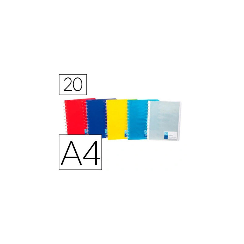 Protège-documents viquel propyglass géode 20 pochettes 40 vues amovibles repositionnables a4 210x297mm coloris assortis