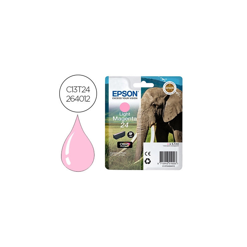 Cartouche epson t2426 jet d'encre c13t24264010 couleur magenta clair 360p