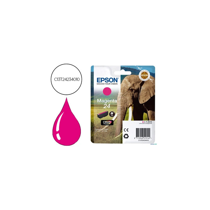 Cartouche epson t2423 jet d'encre c13t24234010 couleur magenta 360p