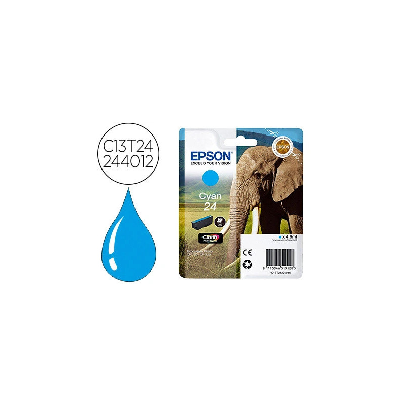 Cartouche epson t2424 jet d'encre c13t24244010 couleur jaune 360p