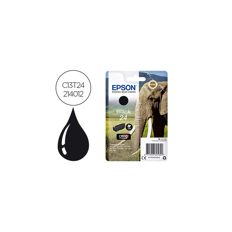 Cartouche epson t2421 jet d'encre c13t24214010 couleur noir 240p