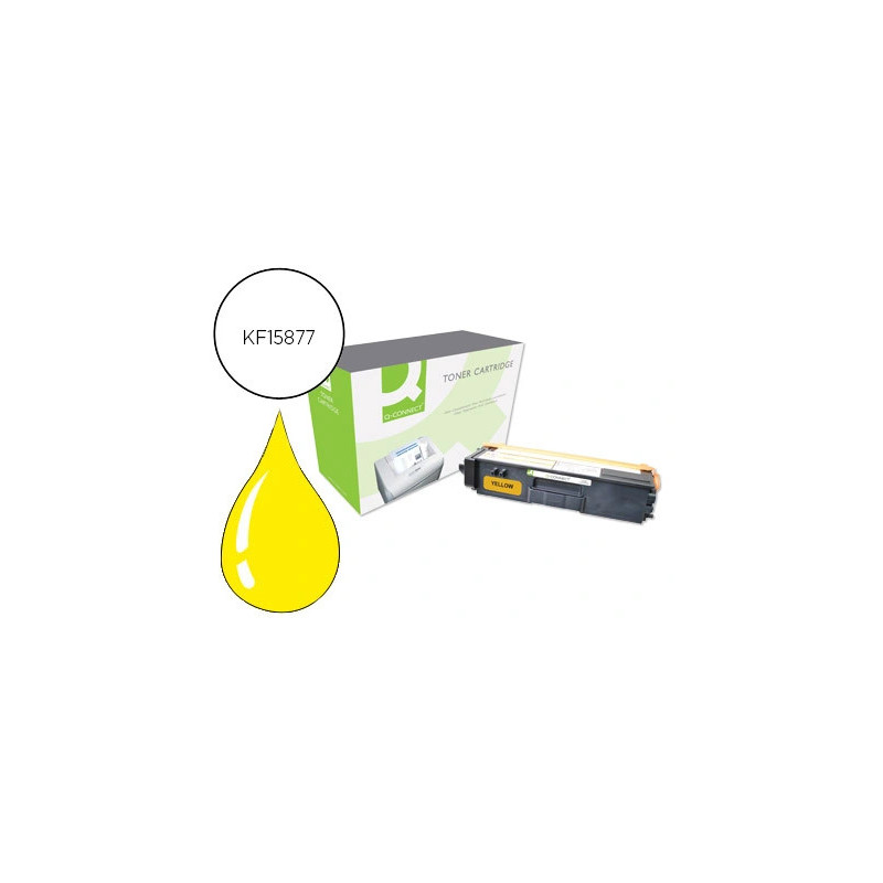 Toner laser q-connect compatible imprimantes brother tn325y couleur jaune 3500p