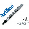 Marqueur artline permanent pointe moyenne conique 2.3mm tous supports corps métal encre pigmentée résiste eau argent