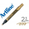 Marqueur artline permanent pointe moyenne conique 2.3mm tous supports corps métal encre pigmentée résiste eau couleur or