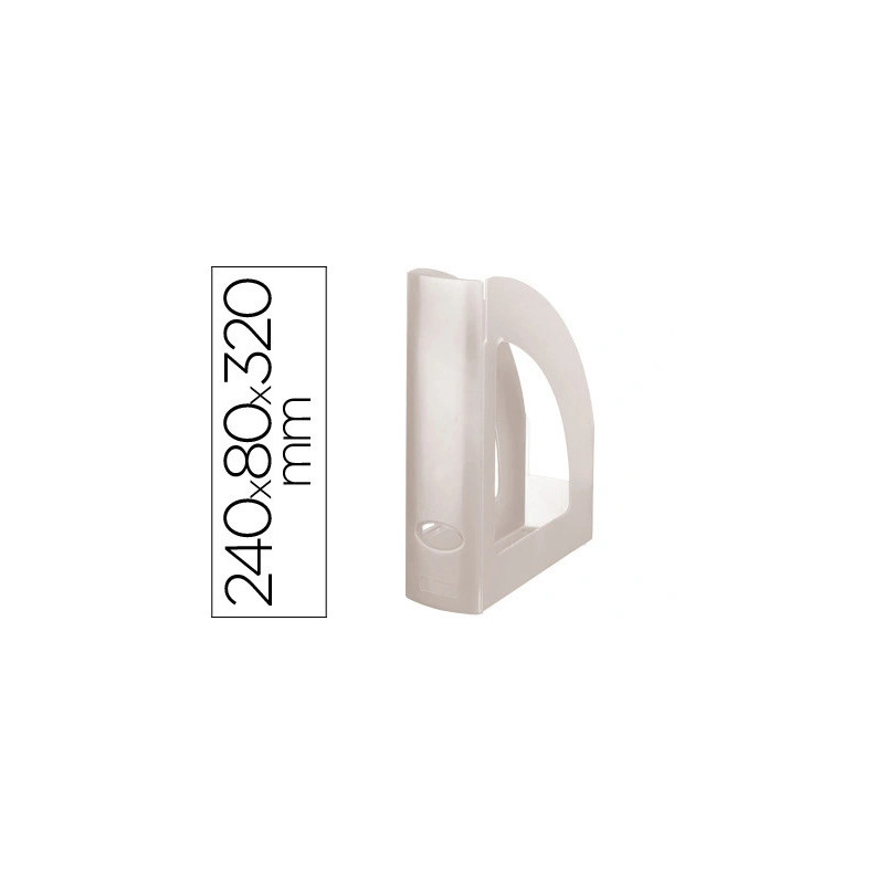 Porte-revues q-connect polystyrène documents a4 oeillet préhension 250x80x320mm cristal translucide