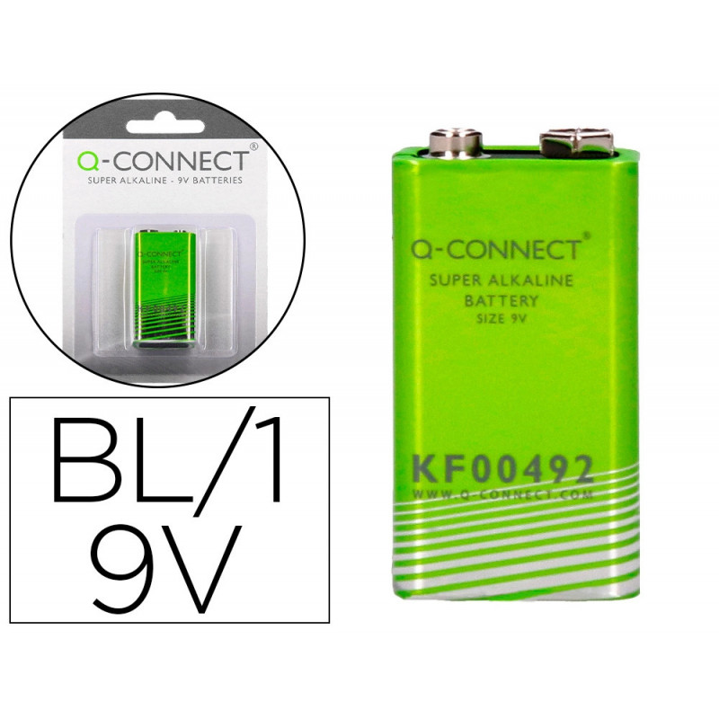 Pile q-connect économique capacité 9v i.c.e. 6lr61 taille 9 v blister 1 unité