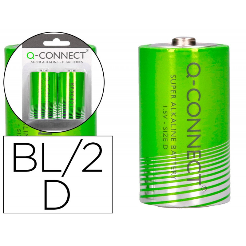 Pile q-connect économique capacité 1.5v i.c.e. lr20 taille d blister 2 unités
