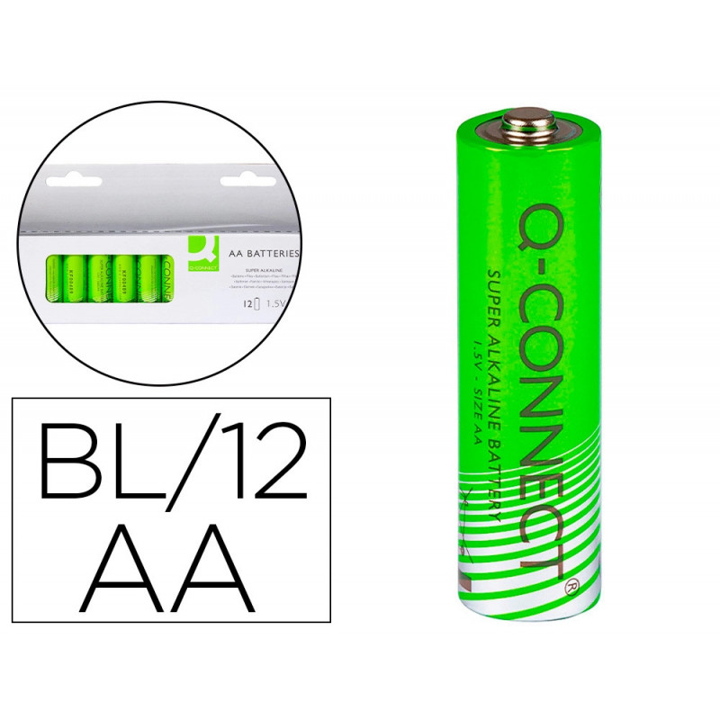 Pile q-connect économique capacité 1.5v i.c.e lr06 taille aa blister 12 unités