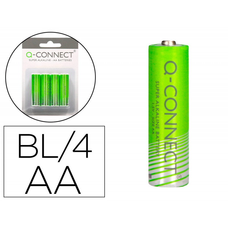 Pile q-connect économique capacité 1.5v i.c.e. lr06 taille aa blister 4 unités