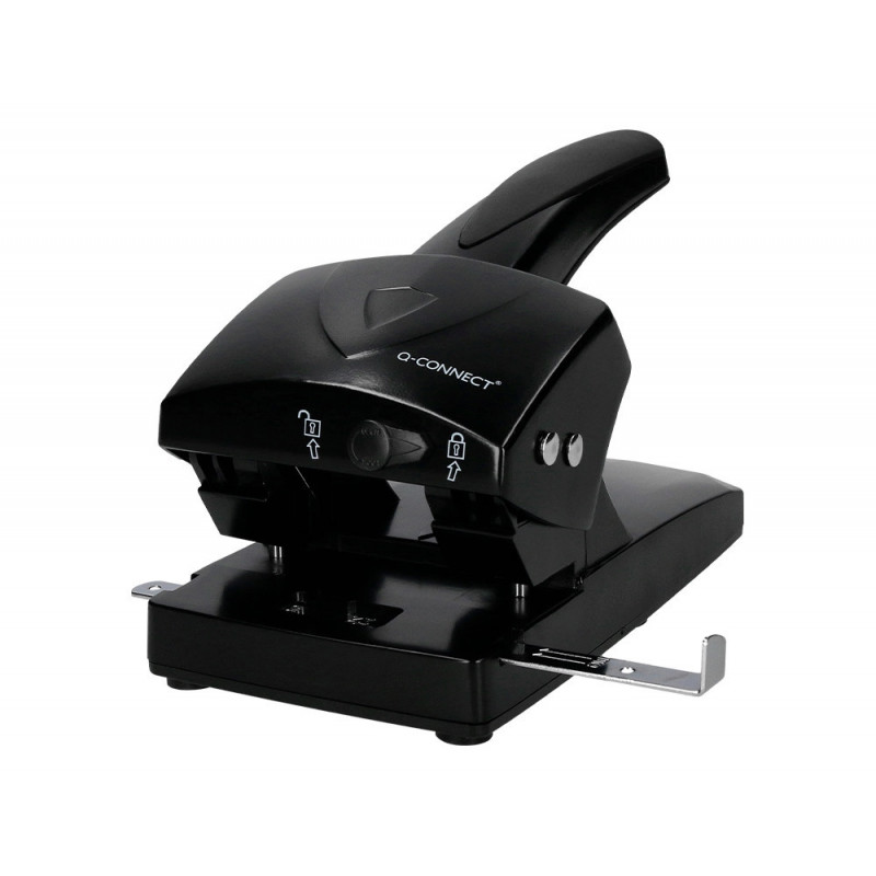 Perforateur q-connect capacité perforation 65f 2 trous usage intensif coloris noir 220x110mm