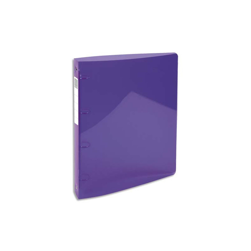 EXACOMPTA Classeur 4 anneaux dia 30mm Iderama polypro souple 7/10 brillant. Dos 4cm. Coloris Violet