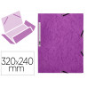 Chemise q-connect carte lustrée 375g pour documents a4 320x243mm 3 rabats coloris violet