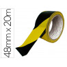 Ruban adhésif q-connect sécurisé ruban signalisation résistant 48mmx20m coloris noir/jaune
