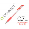 Stylo-bille q-connect écriture moyenne 0.5mm corps translucide grip caoutchouc coloris rouge