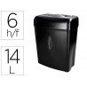 Destructeur q-connect q6cc2 occasionnel standard vitesse 3min coupe croisée 5mm a4 confidentiel 14l 307x186x399mm 3.72kg