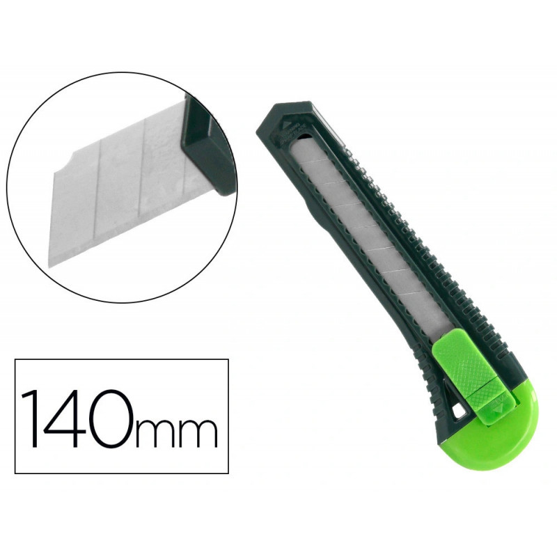 Cutter xd-43 q-connect en plastique abs lame 18mm retractable interchangeable precoupee avec frein de securite