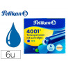Cartouche pelikan courte standard bleu effaçable étui 6 unités