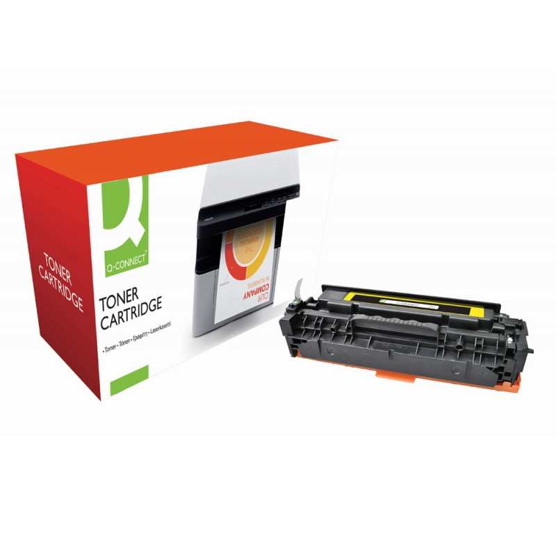 Toner laser q-connect compatible imprimantes hp cc532a couleur jaune 2800p