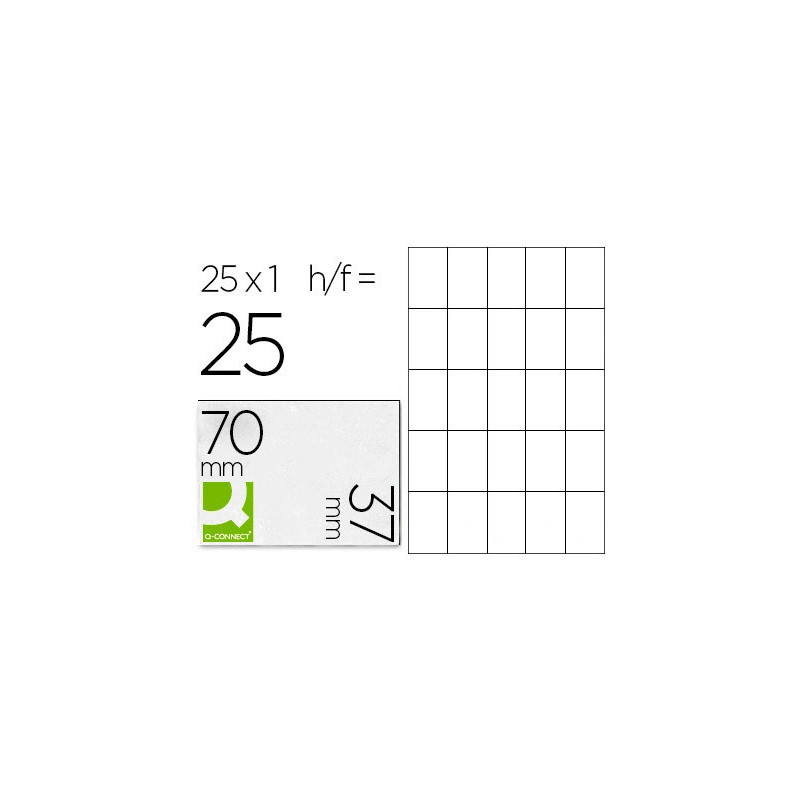 Étiquette adhésive q-connect 70x37mm coins droits imprimantejet d'encre laser copieur enveloppe de 25 feuilles