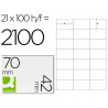 Étiquette adhésive q-connect 70x42mm coins droits imprimante jet d'encre laser copieur boîte 100 feuilles 2100 unités