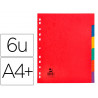 Intercalaire q-connect carte lustrée 225g 6 positions a4+ 212x310mm