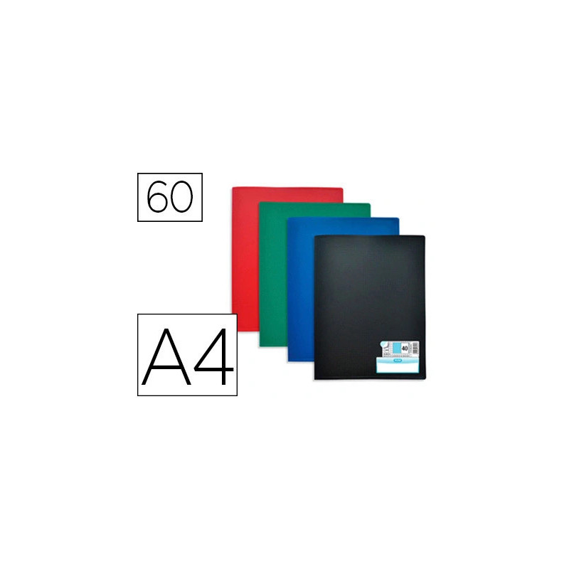 Protège-documents elba memphis polypropylène couverture semi-rigide 30 pochettes 60 vues a4 210x297mm coloris bleu