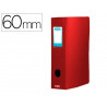 Boîte classement oxford memphis polypropylène opaque 7/10e dos 60mm bouton pression coloris rouge