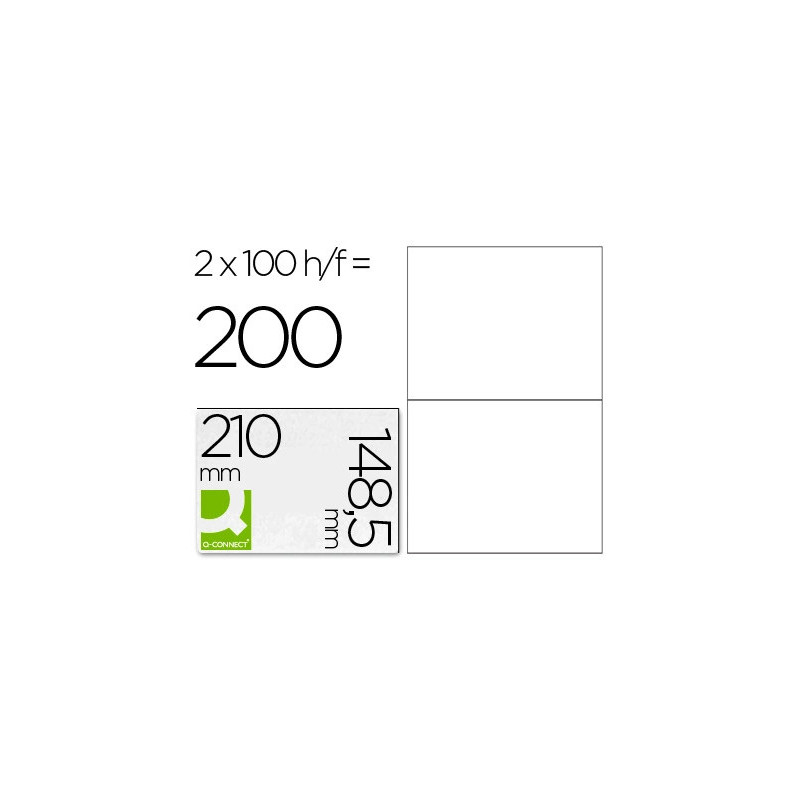 Étiquette adhésive q-connect 210x148.5mm coins droits imprimante jet d'encre laser copieur boîte 100 feuilles 200 unités