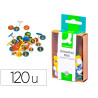 Punaise q-connect diamètre 10mm coloris assortis boîte plastique 120 unités