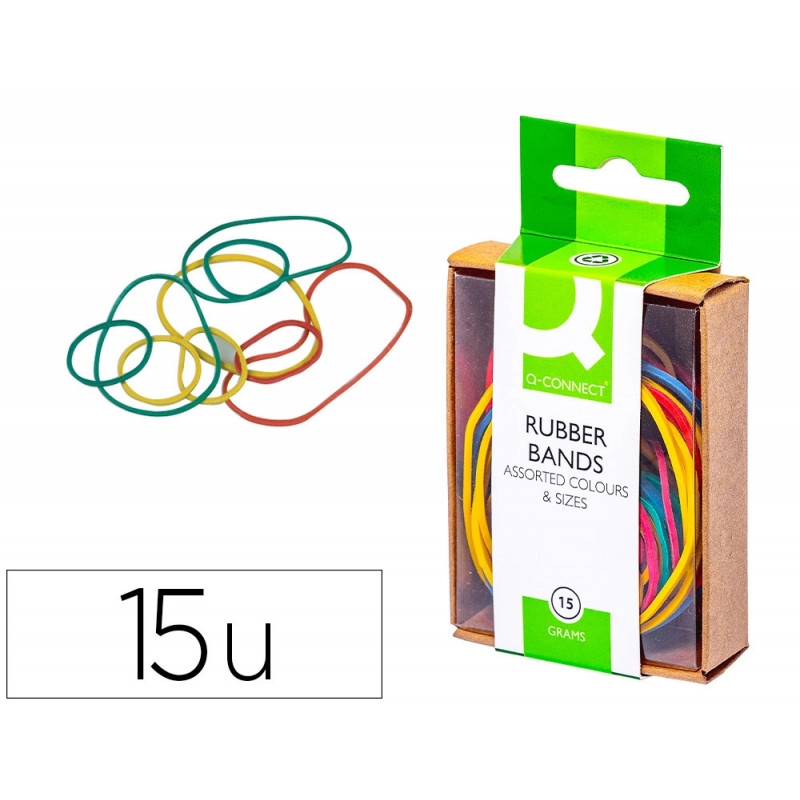 Bracelet caoutchouc q-connect 4mm et 80mm coloris assortis boîte distributrice 15g