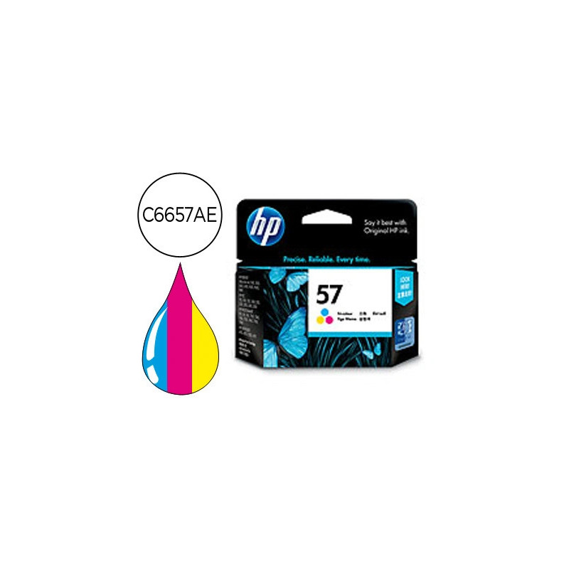 Cartouche hp 57 jet d'encre c6657ae 3 couleurs cyan/magenta/jaune haute capacité 500p