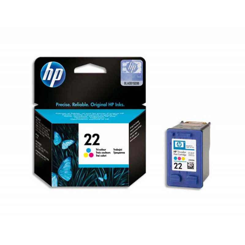 Cartouche hp 22 jet d'encre c9352ae 3 couleurs cyan/magenta/jaune 340p