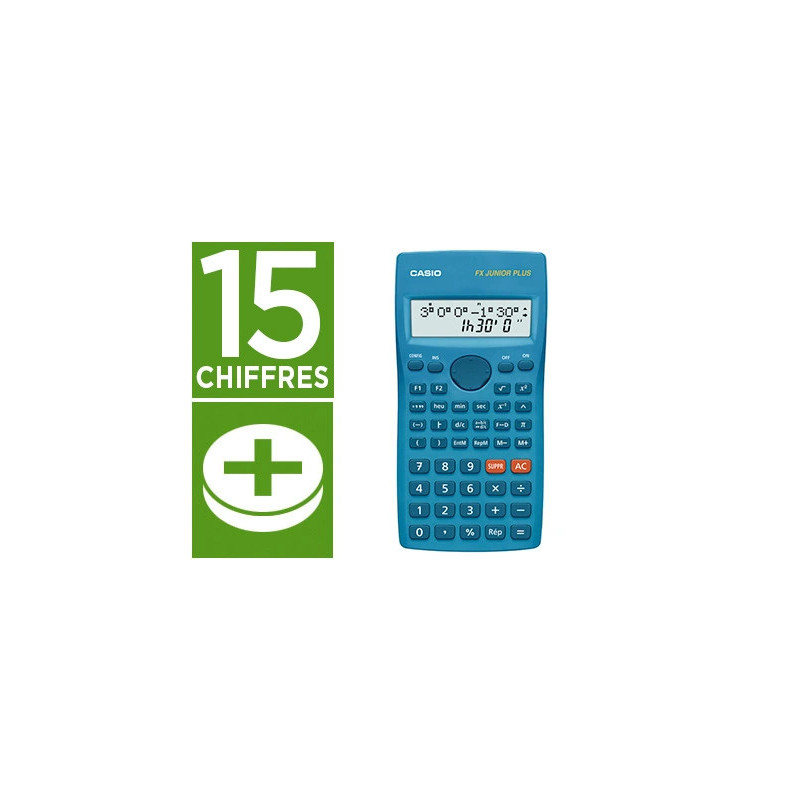 Calculatrice casio scientifique fx junior+ priorité calculs 155x78x20mm 115g coffret protection coulissant