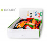 Porte-clés q-connect porte-étiquette plastique 50x22mm 5 coloris assortis présentoir 100 unités