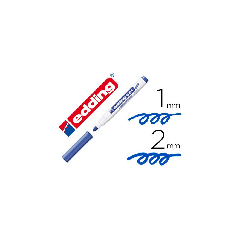 Marqueur edding e661 tableau blanc pointe fine ogive 1/2mm résistante corps plastique encre cap-off faible odeur bleu