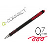 Stylo-bille q-connect lambda rétractable écriture moyenne 0.7mm pointe métal corps caoutchouc couleur encre rouge
