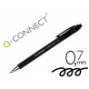 Stylo-bille q-connect lambda rétractable écriture moyenne 0.7mm pointe métal corps caoutchouc couleur encre noir
