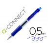Stylo-bille q-connect sigma écriture moyenne 0.5mm encre gel rétractable corps plastique translucide coloris bleu