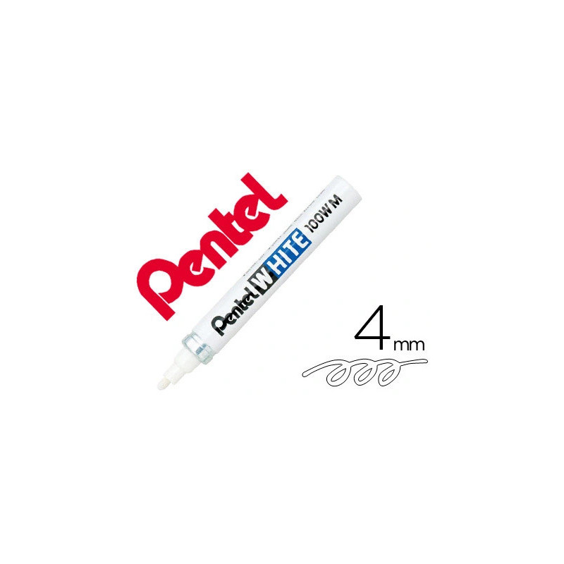 Marqueur pentel peinture pointe conique moyenne 2.5mm indélébile opaque tous usages tous matériaux coloris blanc