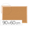 Tableau liège q-connect mural cadre bois pin naturel 2 faces inclus 5 épingles mémo fixation mur épaisseur 1mm 90x60cm