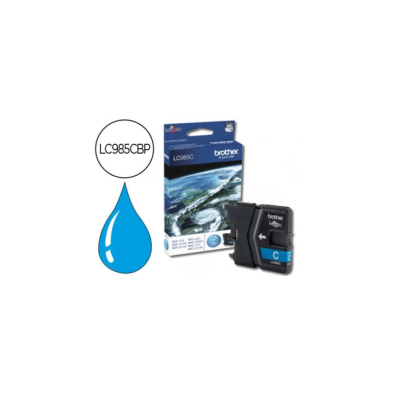 Cartouche brother jet d'encre lc985c couleur cyan 260p