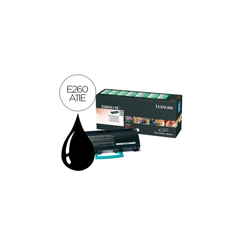 Toner laser lexmark e260a31e pour e260/e360/e460 couleur noir 3500p