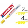 Marqueur edding permanent peinture e750 pointe moyenne 2/4mm encre laquée opaque tous supports résistant chaleur jaune