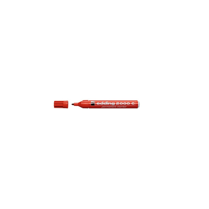 Marqueur edding permanent e2000c pointe ogive tracé 1.5/3mm corps aluminium encre faible odeur séchage rapide rouge